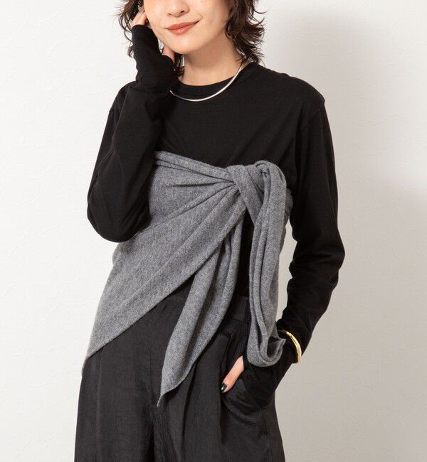 NOLLEY'S「ＭY STANDARD ウォッシャブルアルビニエアリータッチロンT」|Tシャツ・カットソー|ブラック