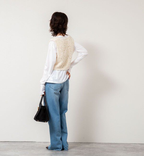 NOLLEY'S「《手洗い可能》カットフェザーヤーン透かし柄2WAYビスチェ」|ベスト・ジレ|