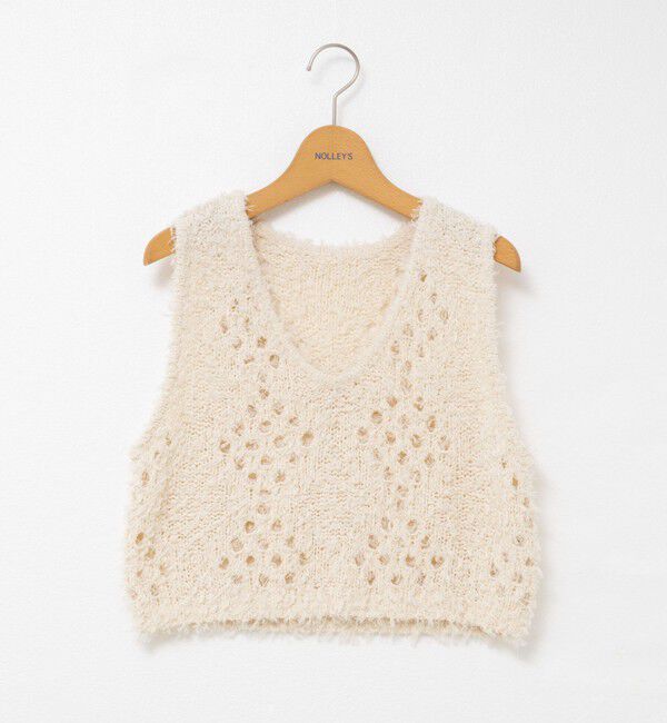NOLLEY'S「《手洗い可能》カットフェザーヤーン透かし柄2WAYビスチェ」|ベスト・ジレ|