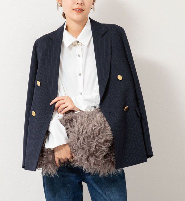 NOLLEY'S「ウォッシャブルウール調ダブルジャケット」|テーラードジャケット|