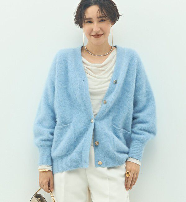 NOLLEY'S sophi「カシミヤ混ヘアリーVネックカーディガン」|カーディガン|