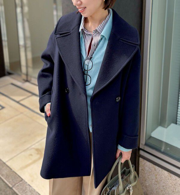 NOLLEY'S「【一部WEB限定アイテム】SP140リバーコート起毛メルトン仕上げ」|その他|ネイビー