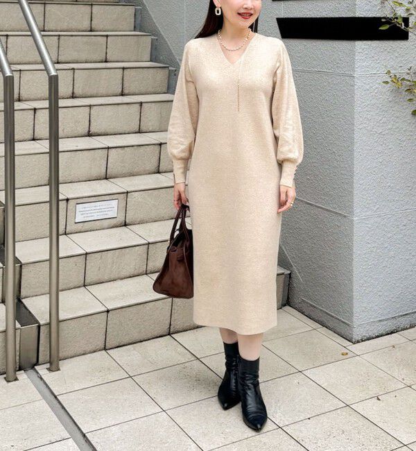 NOLLEY'S sophi「◇【WEB限定】ウォッシャブルラメ総針Vネックコクーンワンピース」|ワンピース|