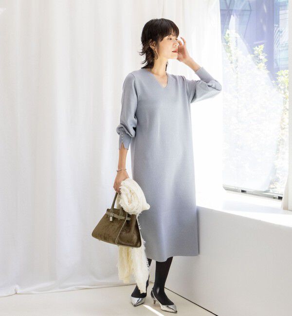 NOLLEY'S sophi「◇【WEB限定】ウォッシャブルラメ総針Vネックコクーンワンピース」|ワンピース|