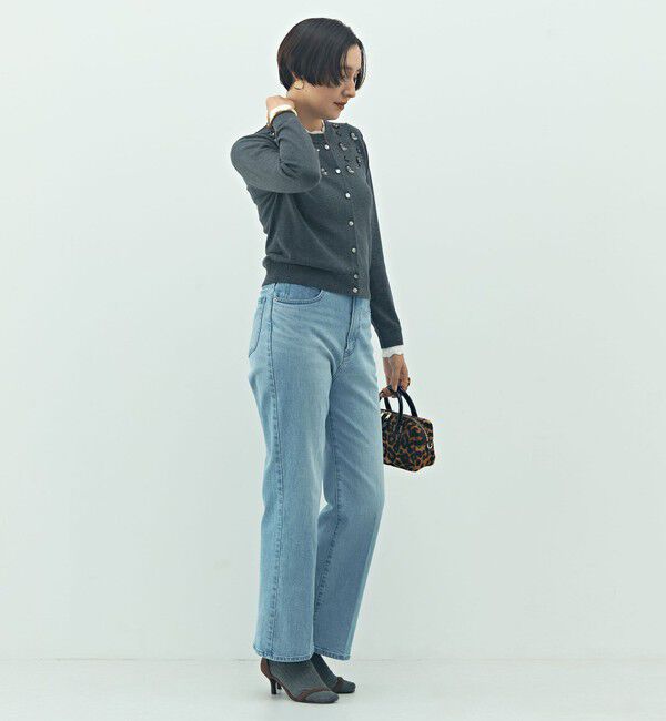 NOLLEY'S「《手洗い可能》ビジュー付きクルーネックカーディガン」|カーディガン|