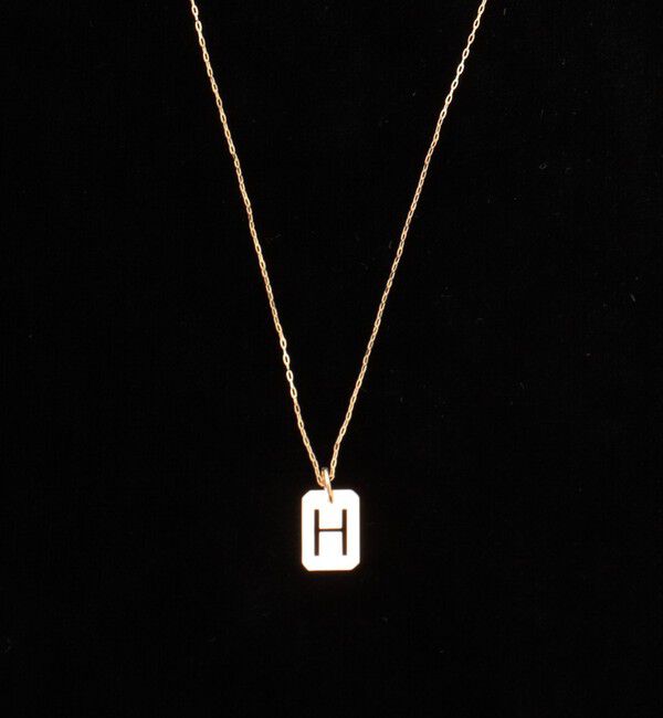 grace grace「【grace grace/グラスグラス】10KイニシャルプレートNL-H」|ネックレス|ゴールド