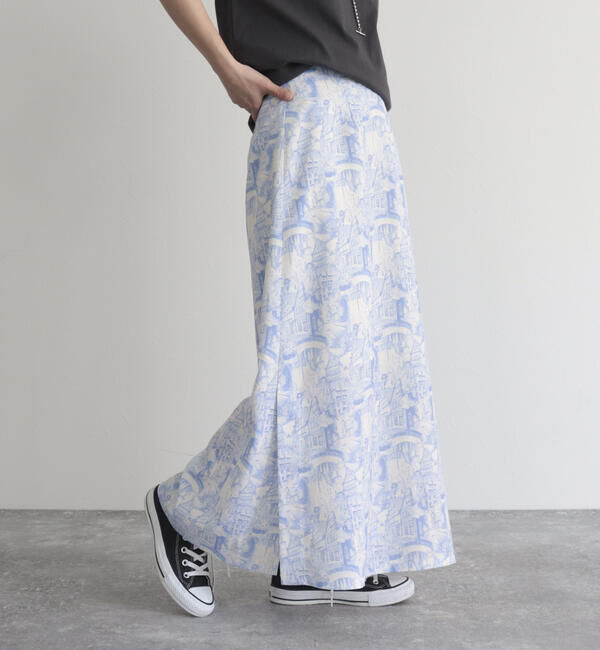 fredy emue「ランドスケープ柄スカート」|フレア|
