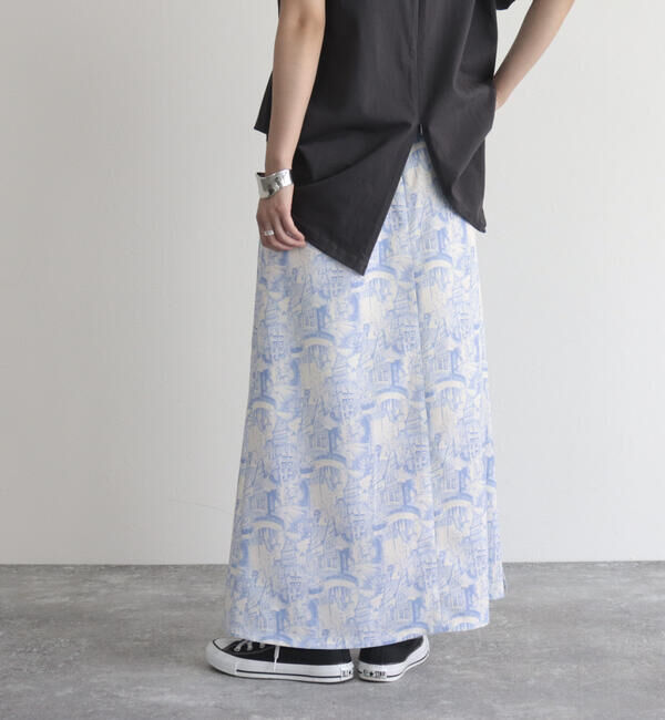 fredy emue「ランドスケープ柄スカート」|フレア|