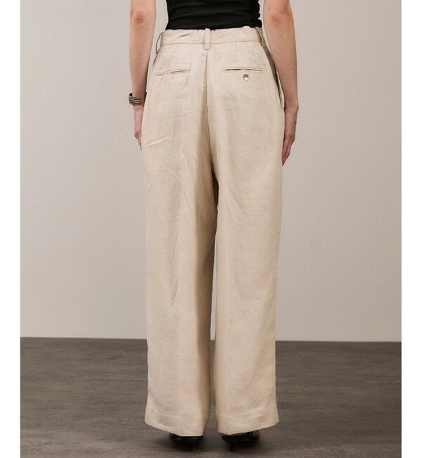 SALON adam et rope'「リネンツイルタックパンツ」|スラックス|