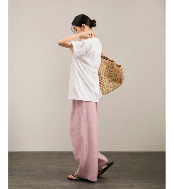 SALON adam et rope'「リネンツイルタックパンツ」|スラックス|