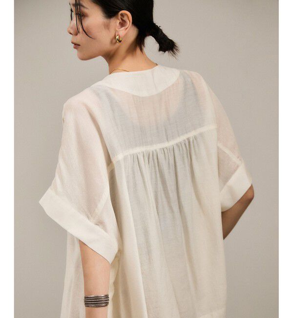 SALON adam et rope'「【WEB限定】シアーエアリージャケットライクブラウス［洗える］」|シャツ・ブラウス|