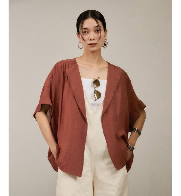 SALON adam et rope'「【WEB限定】シアーエアリージャケットライクブラウス［洗える］」|シャツ・ブラウス|