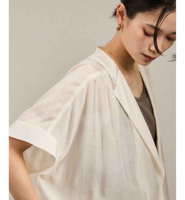 SALON adam et rope'「【WEB限定】シアーエアリージャケットライクブラウス［洗える］」|シャツ・ブラウス|
