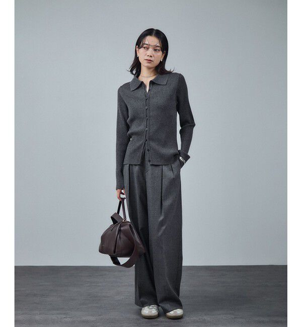 SALON adam et rope'「ウールタックワイドパンツ / セットアップ対応」|スラックス|