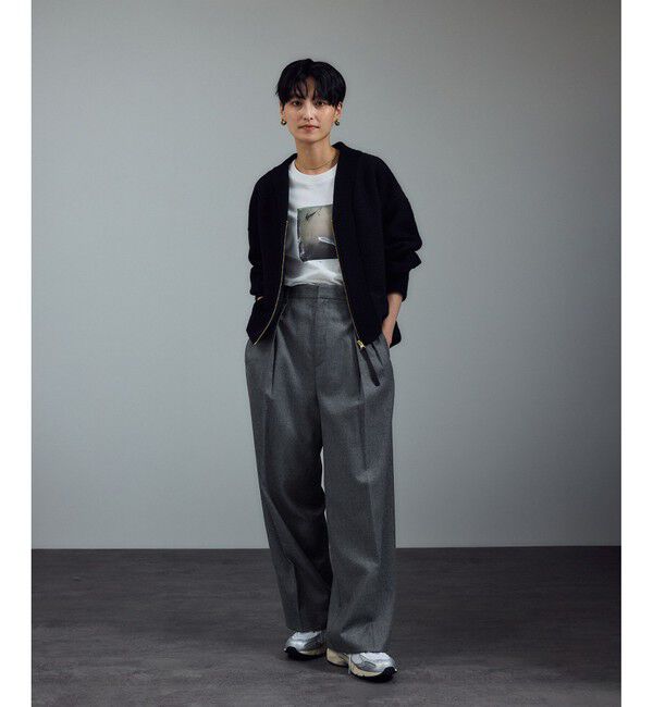 SALON adam et rope'「ウールタックワイドパンツ / セットアップ対応」|スラックス|