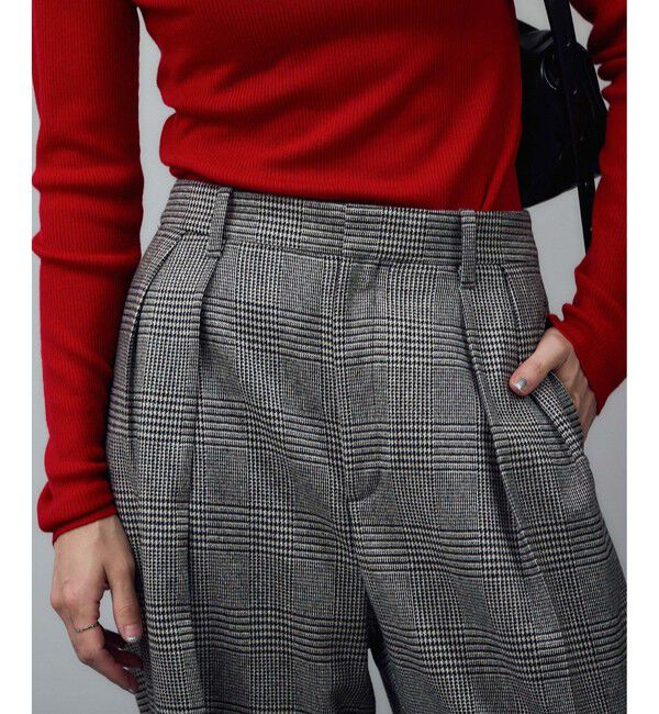 SALON adam et rope'「ウールタックワイドパンツ / セットアップ対応」|スラックス|