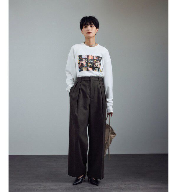 SALON adam et rope'「ウールタックワイドパンツ / セットアップ対応」|スラックス|