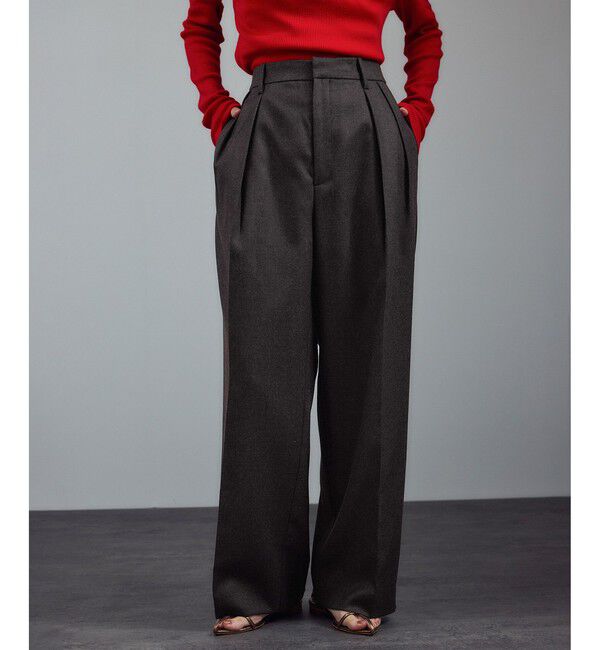 SALON adam et rope'「ウールタックワイドパンツ / セットアップ対応」|スラックス|