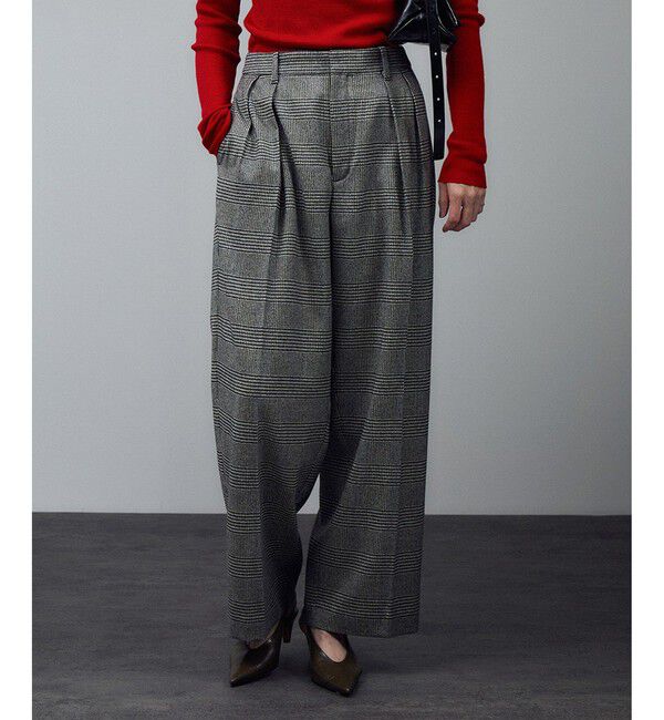 SALON adam et rope'「ウールタックワイドパンツ / セットアップ対応」|スラックス|グレー(07)