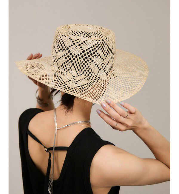 SALON adam et rope'「【chisaki】WONDER FULL LIFE &times; chisaki Natural grass」|ハット|