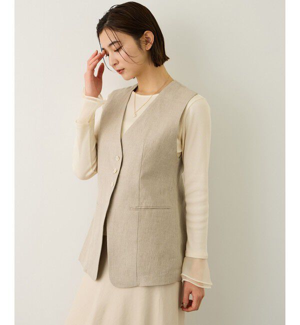 ROPE「シアーフレア袖ドッキングカットソー/イージーケア」|Tシャツ・カットソー|