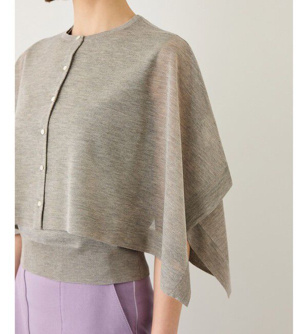 ROPE「LEVITA レイヤードニットプルーオーバー(ケープ&times;タンクトップ)/接触冷感・イージーケア」|Tシャツ・カットソー|