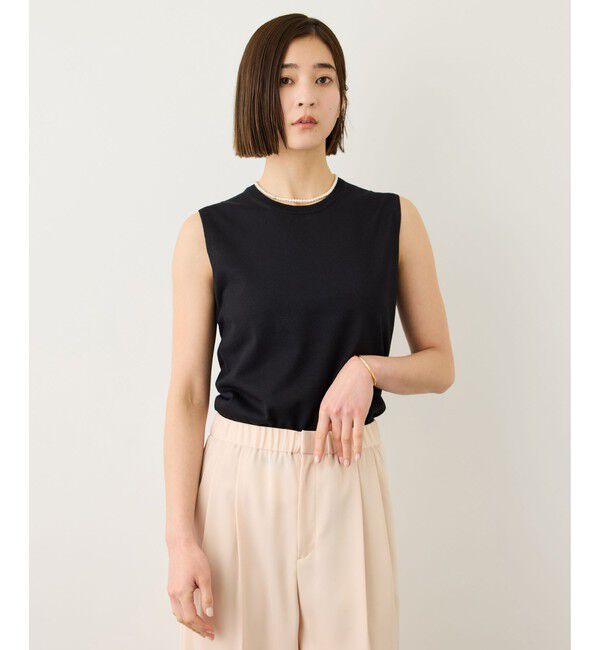 ROPE「LEVITA レイヤードニットプルーオーバー(ケープ&times;タンクトップ)/接触冷感・イージーケア」|Tシャツ・カットソー|