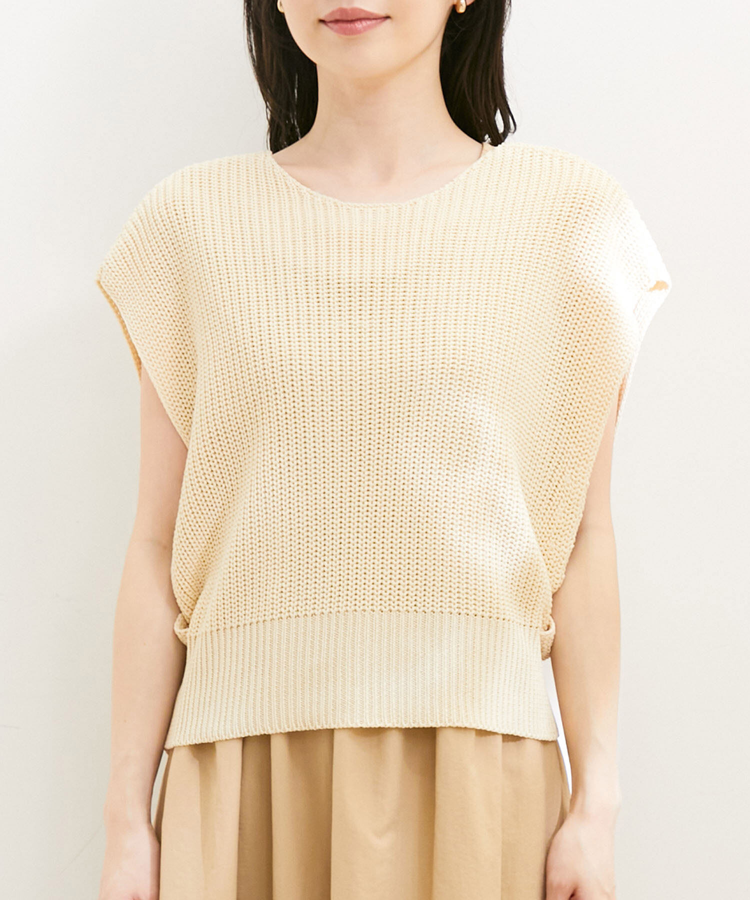 VIS「【選べる着丈・マルチWAY】ニットベスト付きワンピース【洗える】」|ワンピース|