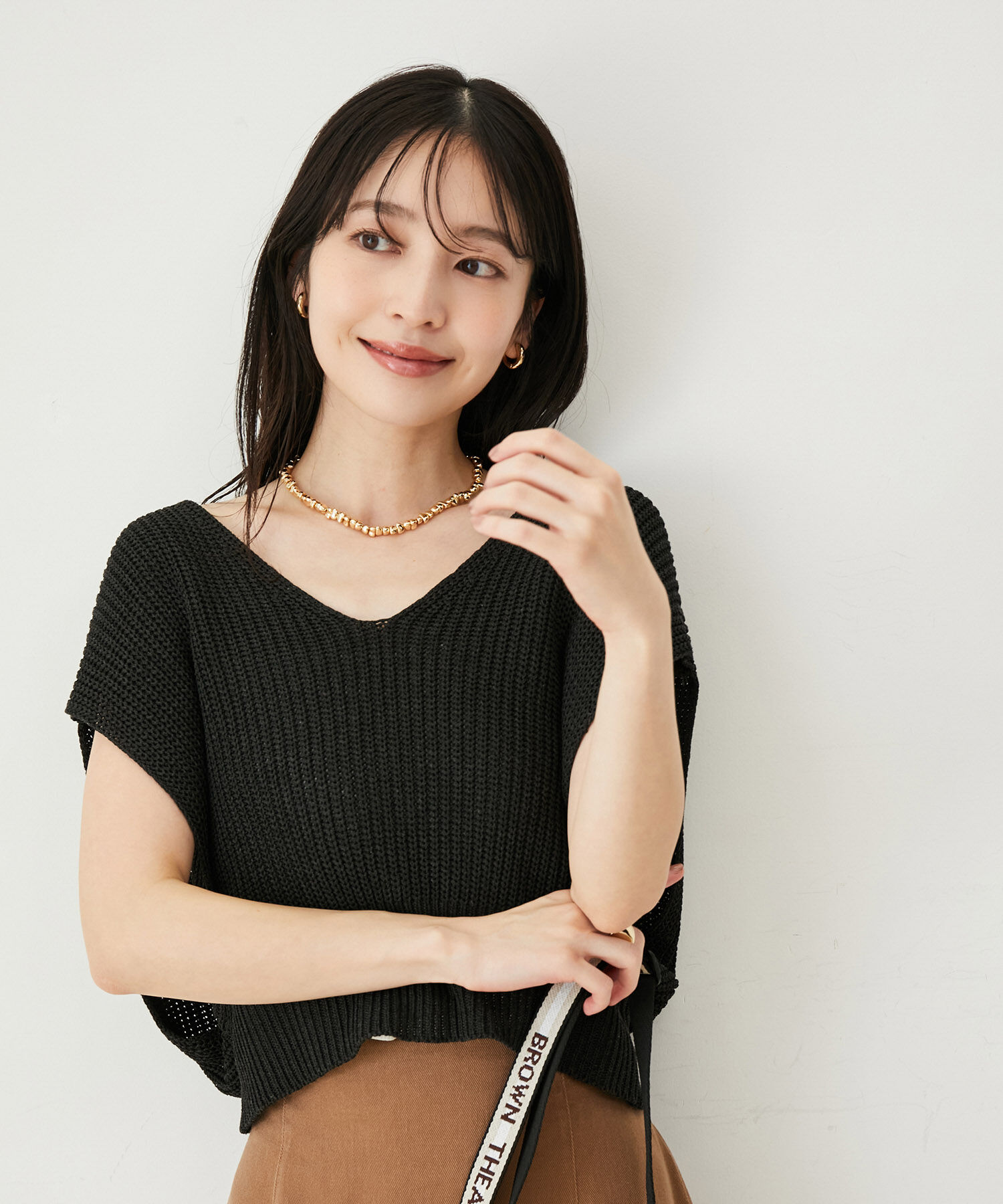 VIS「【選べる着丈・マルチWAY】ニットベスト付きワンピース【洗える】」|ワンピース|