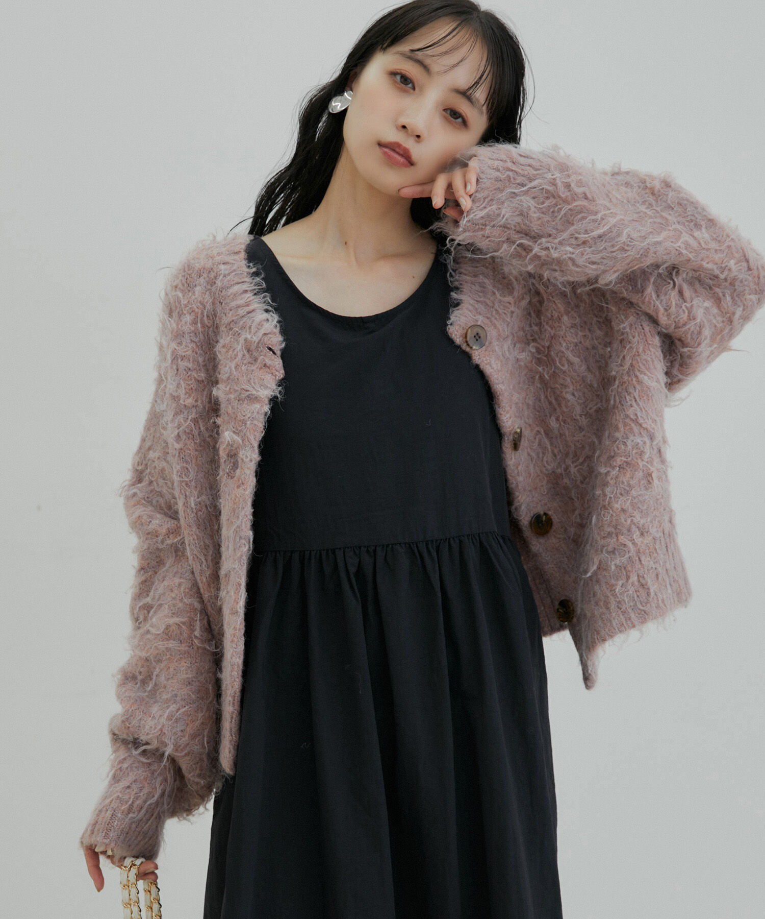 VIS「【選べる着丈・マルチWAY】ニットベスト付きワンピース【洗える】」|ワンピース|