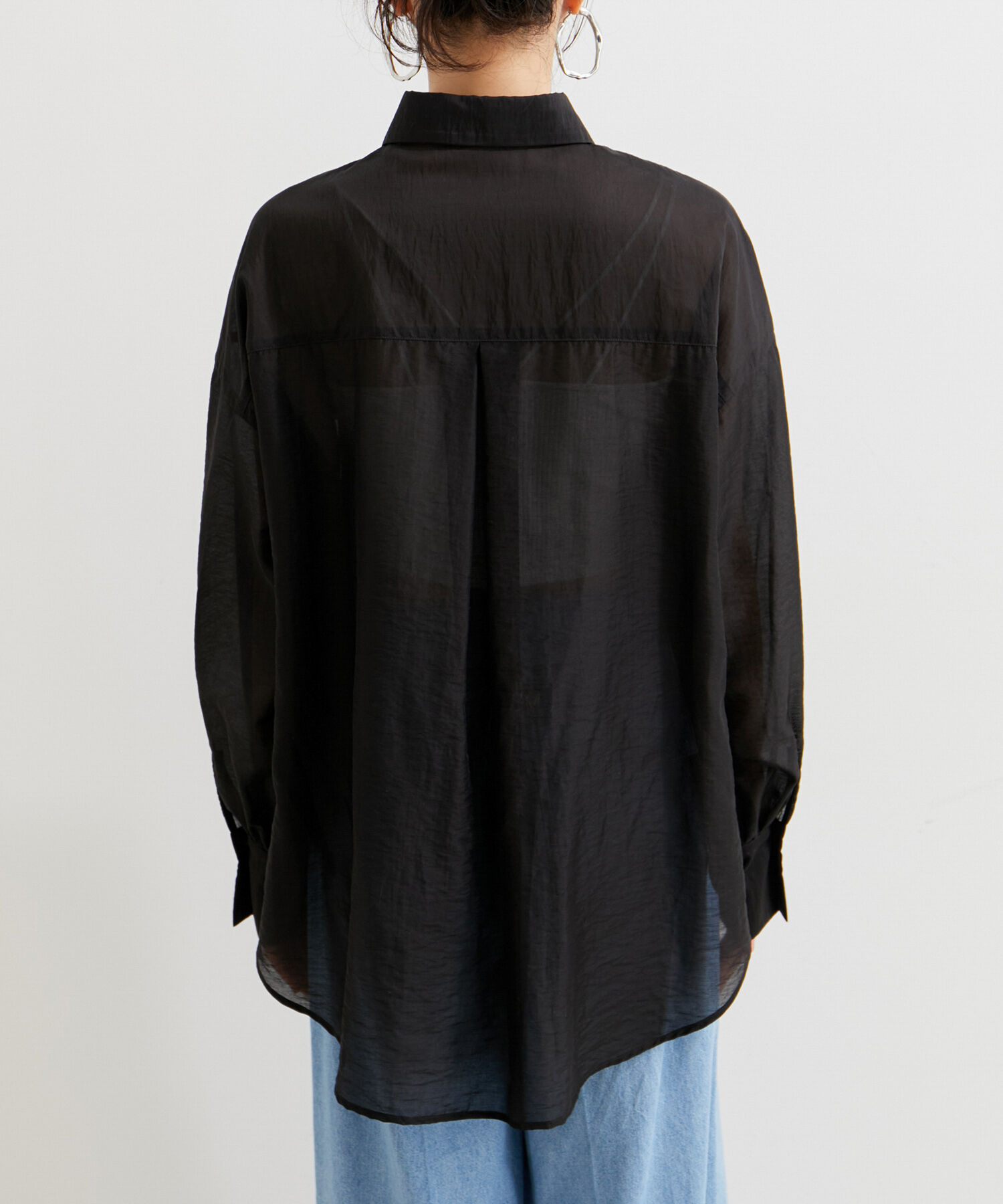 VIS「メタル釦シンプルシアーシャツ」|シャツ・ブラウス|