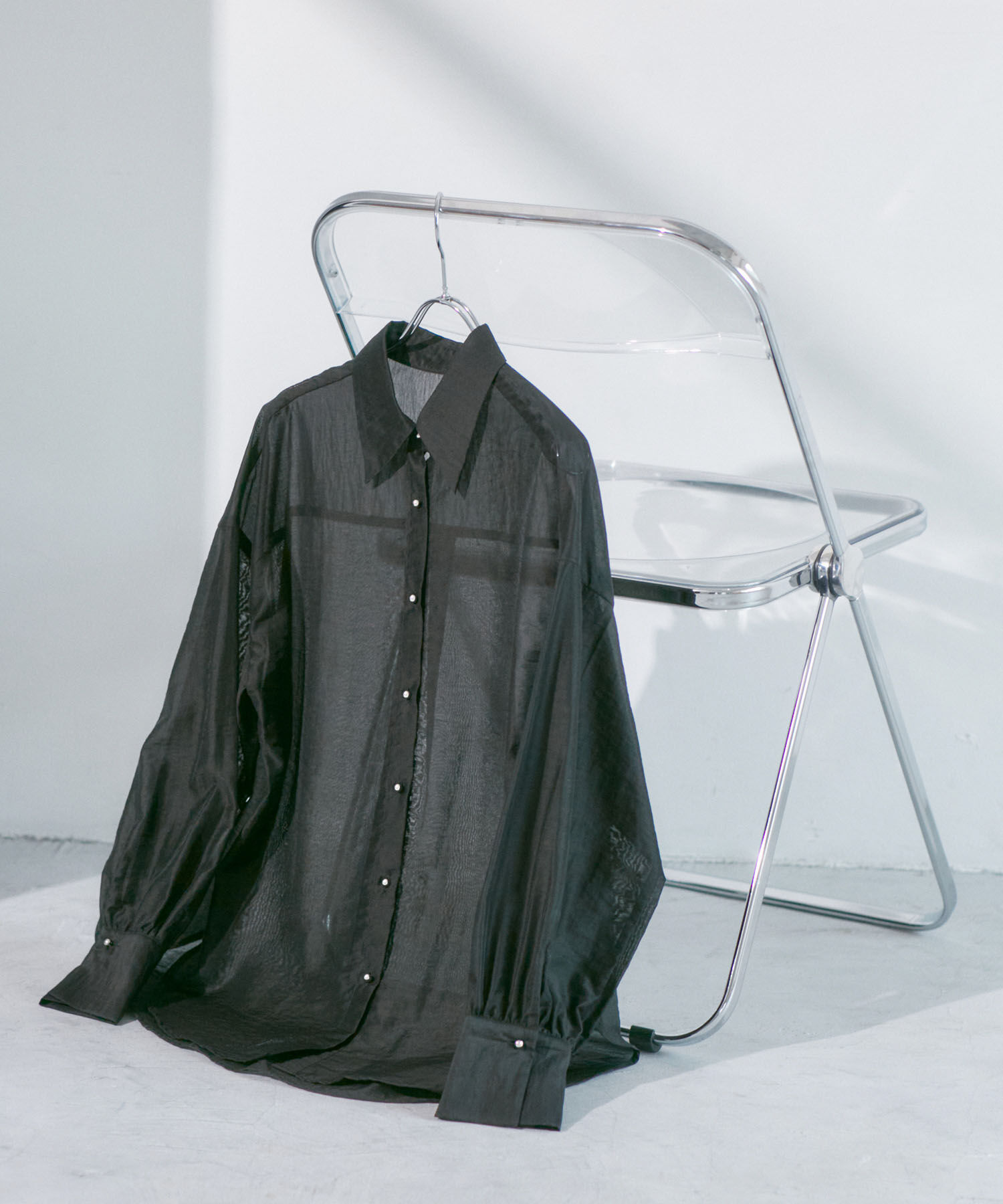 VIS「メタル釦シンプルシアーシャツ」|シャツ・ブラウス|