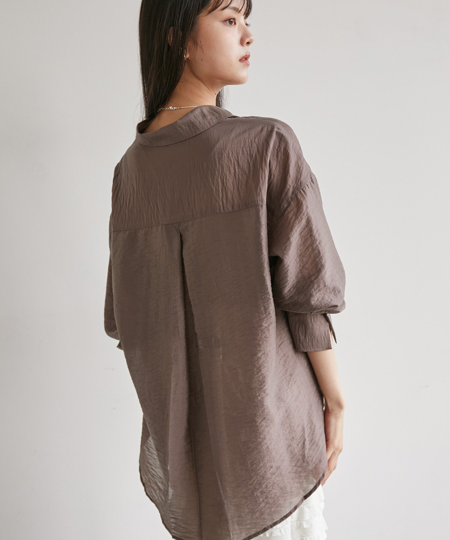 VIS「メタル釦シンプルシアーシャツ」|シャツ・ブラウス|