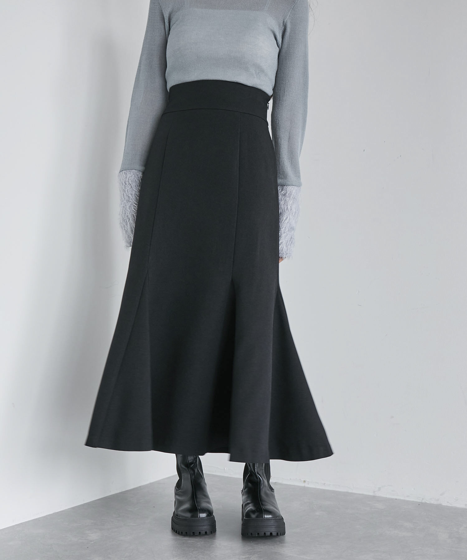 VIS「美easyウーリッシュバックレースアップマーメイドSK」|スカート|