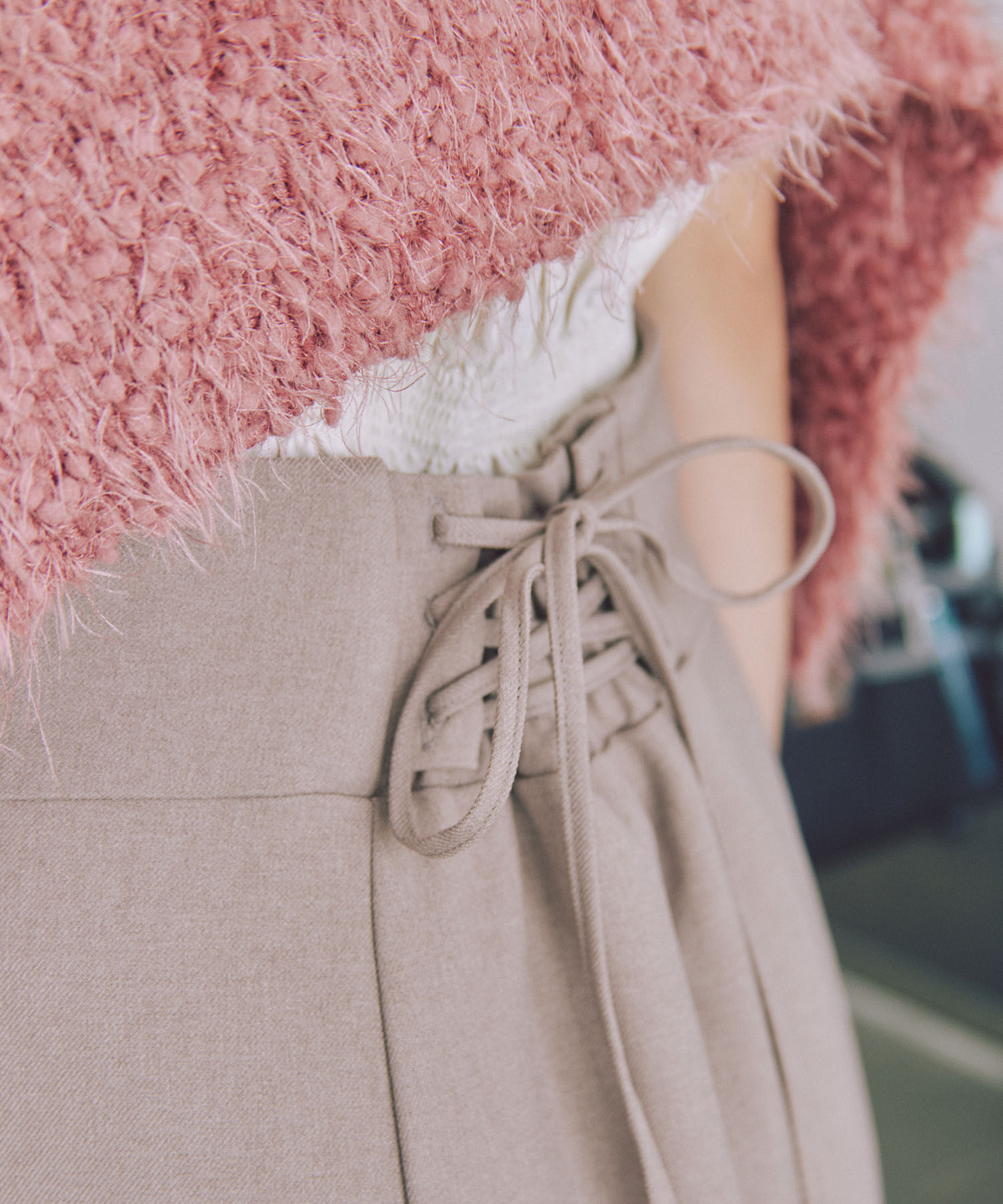 VIS「美easyウーリッシュバックレースアップマーメイドSK」|スカート|