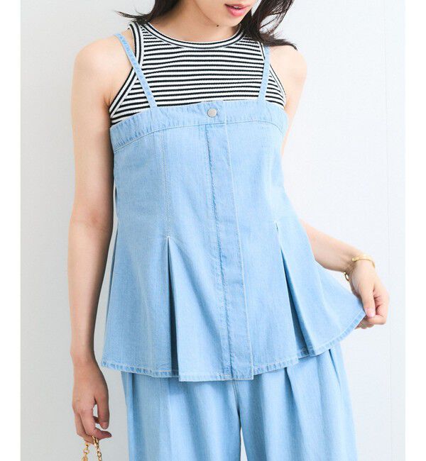VIS「ライトオンスデニムビスチェ」|キャミソール|サックス(48)