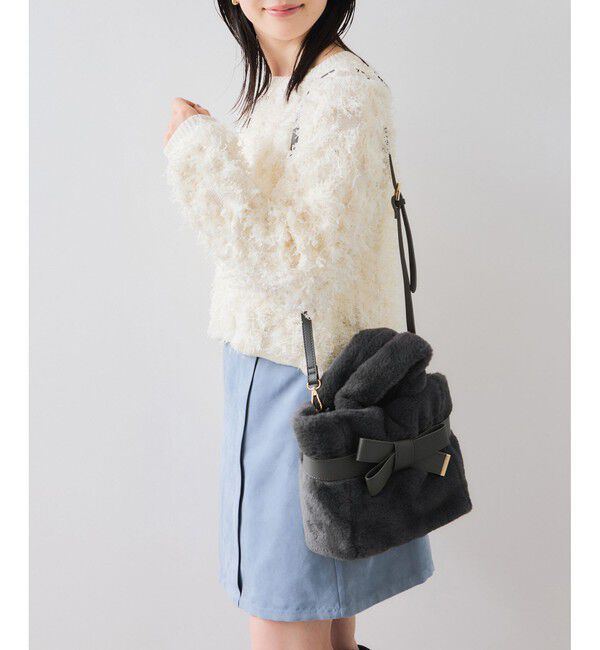 VIS「【2WAY】ファーリボントートバッグ」|トートバッグ|