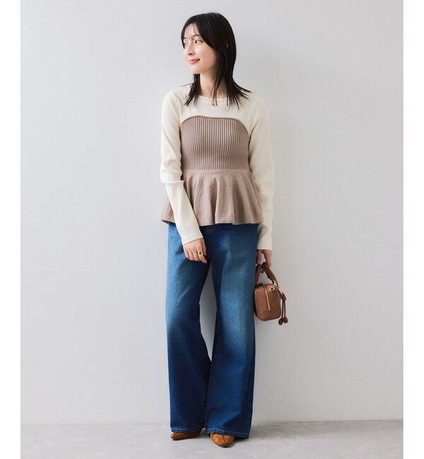 VIS「ペプラムニットドッキングプルオーバー」|ニット・セーター|
