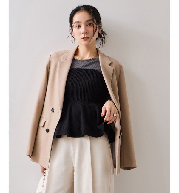 VIS「ペプラムニットドッキングプルオーバー」|ニット・セーター|