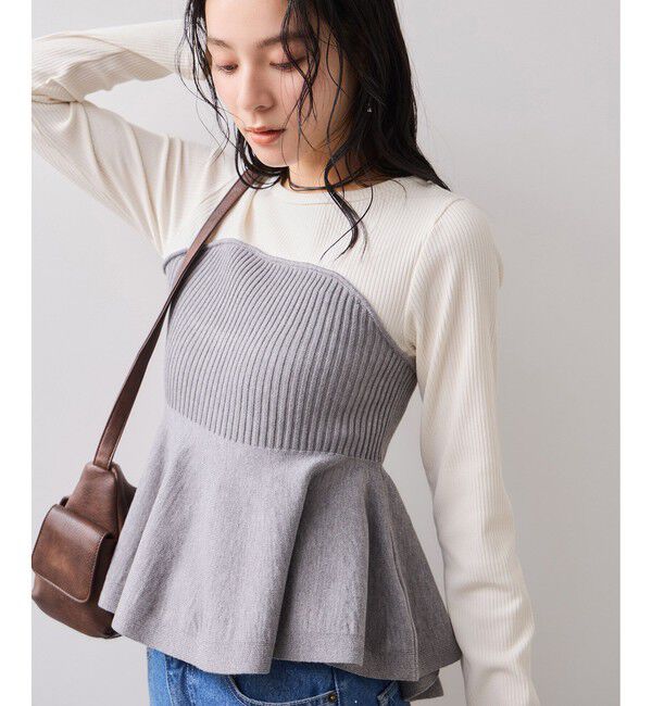 VIS「ペプラムニットドッキングプルオーバー」|ニット・セーター|