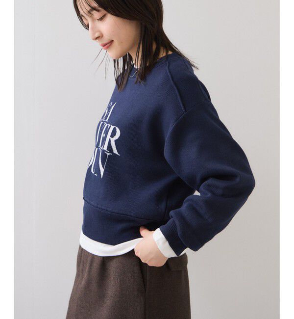 VIS「スウェットライクジャガードロゴニット」|ニット・セーター|