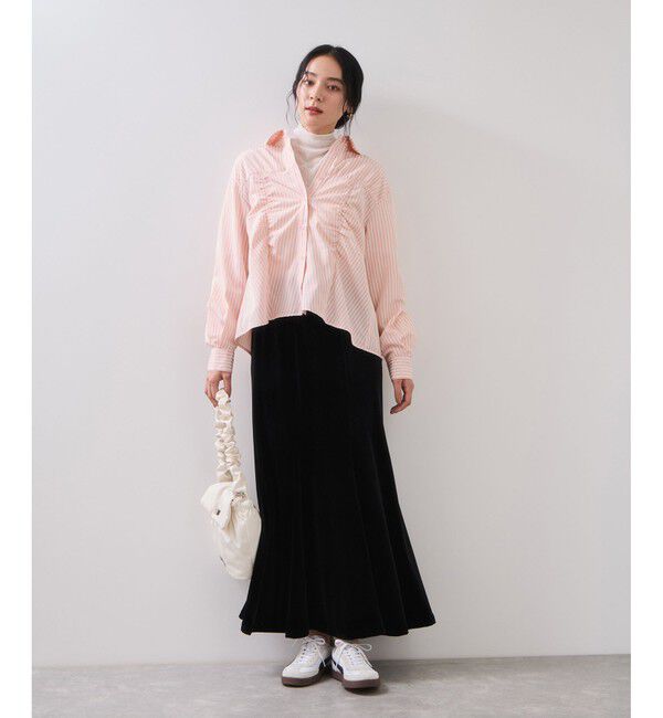 VIS「シャーリングギャザー切替シャツ/イージーケア」|シャツ・ブラウス|