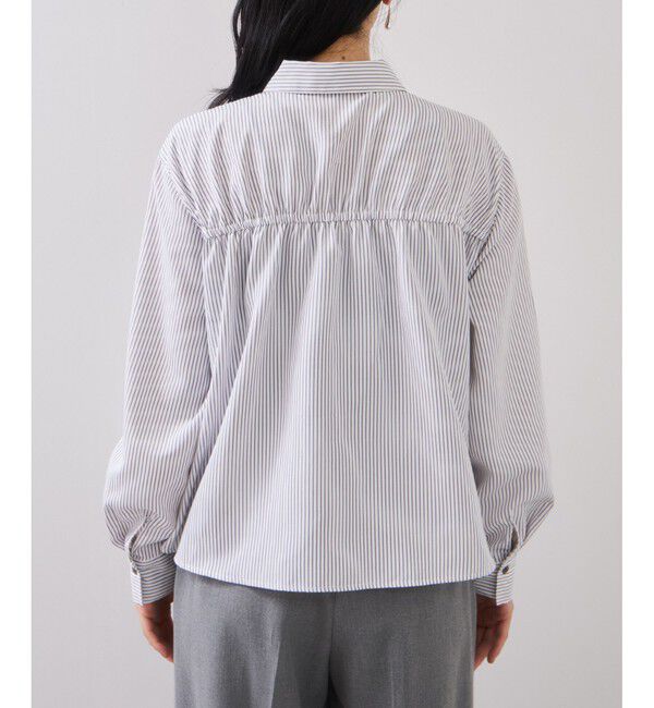 VIS「シャーリングギャザー切替シャツ/イージーケア」|シャツ・ブラウス|