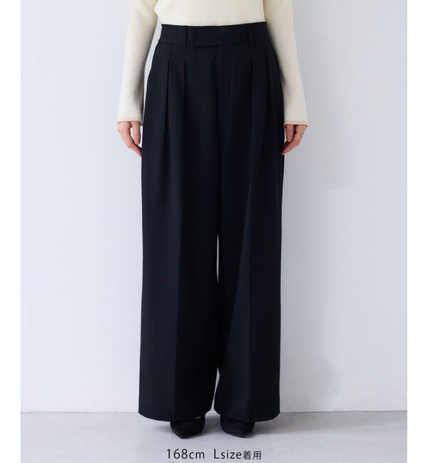 VIS「Hot Beautyツータックワイドパンツ/イージーケア」|チノ|