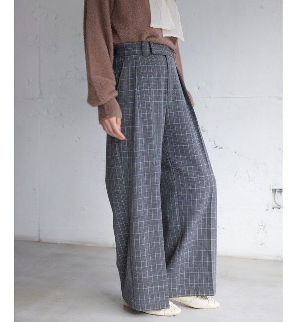VIS「Hot Beautyツータックワイドパンツ/イージーケア」|チノ|