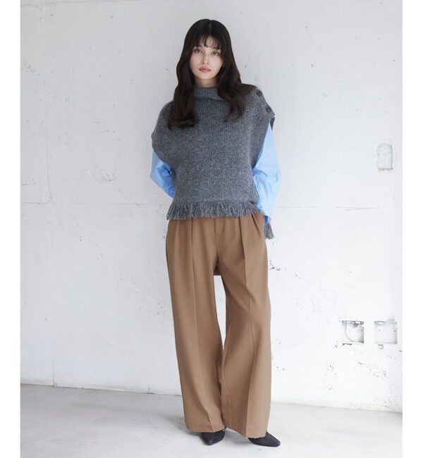 VIS「ボタンデザインポンチョベスト」|ベスト・ジレ|