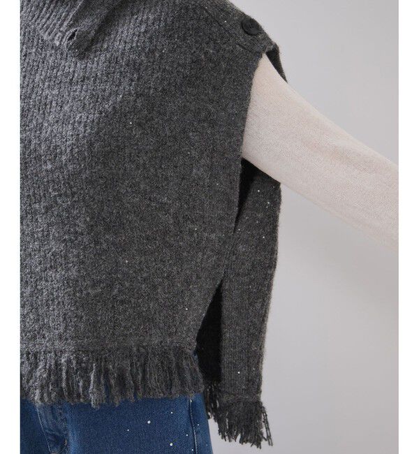 VIS「ボタンデザインポンチョベスト」|ベスト・ジレ|