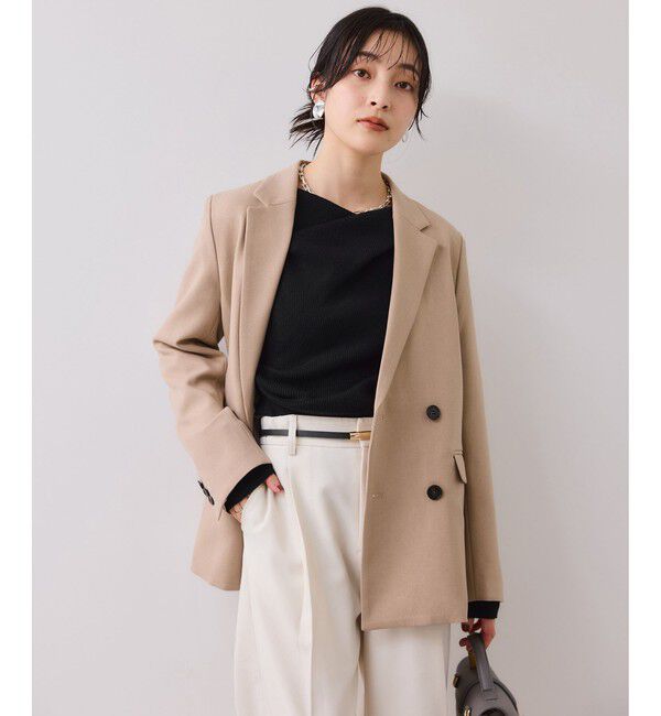 VIS「【美得】ドレープオフショルダーリブニット/イージーケア」|ニット・セーター|