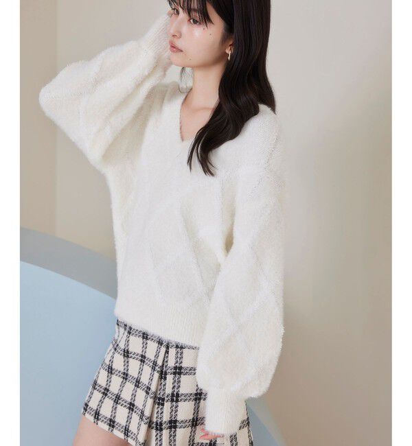 VIS「アーガイルフェザーニット/2WAY・イージーケア」|ニット・セーター|