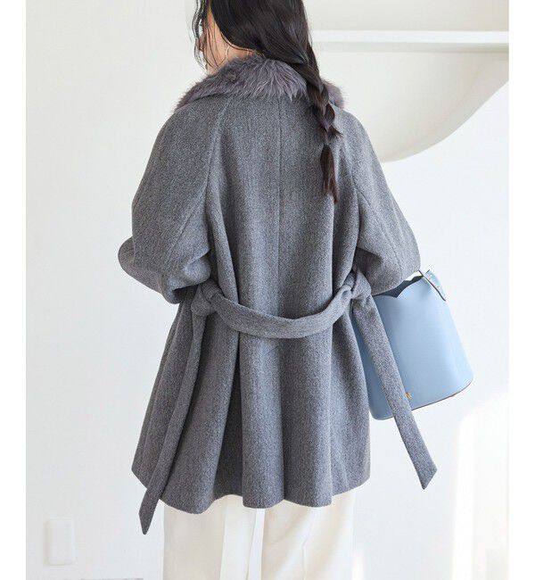 VIS「ファー付きAラインステンコート」|ステンカラーコート|